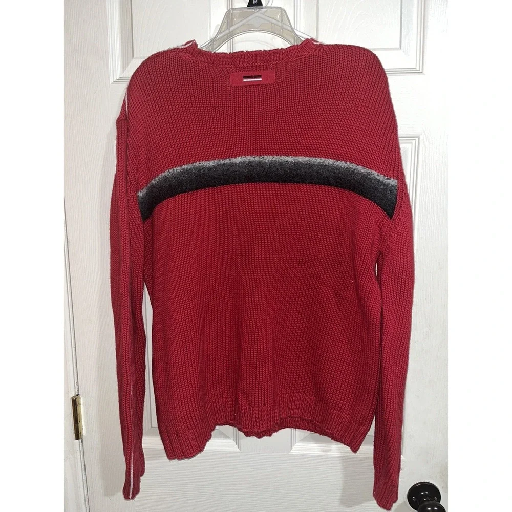 VINTAGE  Nautica wool blend  Pullover Sweater mens Large red and blue‎